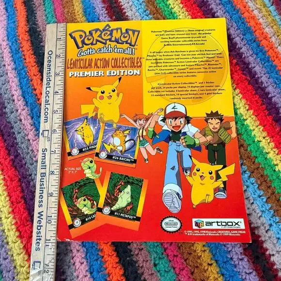 1999 Pokemon Artbox Action Flipz Promo Sales Insert Flyer - Ash Pikachu Rare Ad - Picture 9 of 9